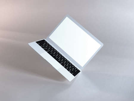 Laptop Macbook Air 3D Illustration Mockup Scene on Isolated Backgroundのeditorial素材