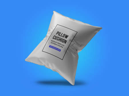 Pillow Cushion 3D Illustration Mockup Scene on Isolated Backgroundの写真素材