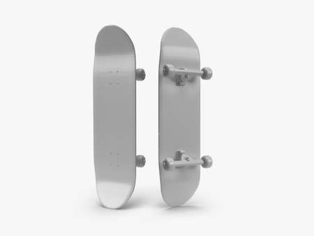 Skateboard 3D Illustration Mockup Scene on Isolated Backgroundの写真素材