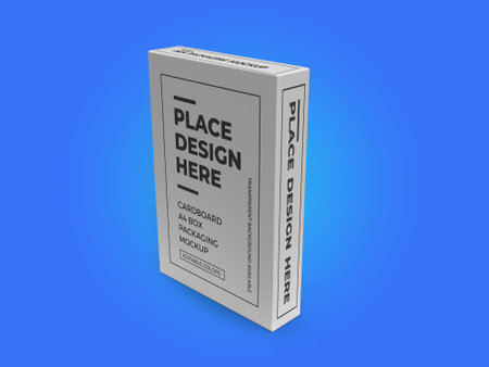A4 Paper Box 3D Illustration Mockup Scene on Isolated Background
