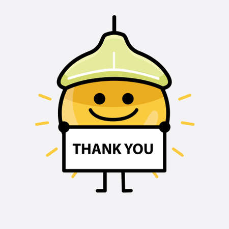 Vector Illustration of Ceiling Lamp Character with cute face and simple body line drawing on isolated backgroundのイラスト素材