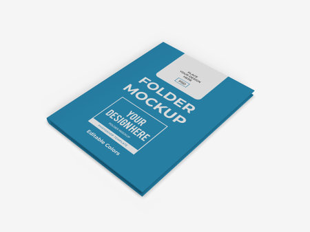 Business Paper Folder 3D Illustration Mockup Scene on Isolated Background