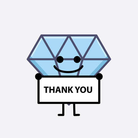 Vector Illustration of Diamond Character Mascot on isolated backgroundのイラスト素材