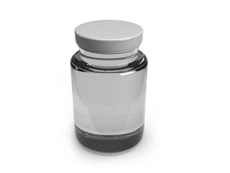 Vaccine Vial 3D Illustration Mockup Scene on Isolated Backgroundの写真素材