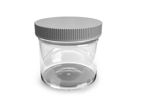 Plastic Glass Jar 3D Illustration Mockup Scene on Isolated Background