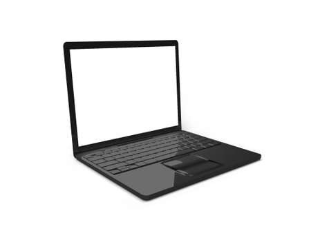 Laptop Computer 3D Illustration Mockup Scene on Isolated Backgroundの写真素材