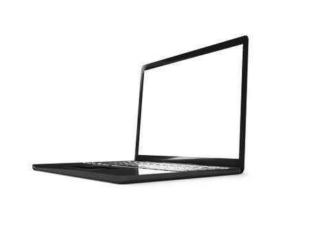 Laptop Computer 3D Illustration Mockup Scene on Isolated Backgroundの写真素材