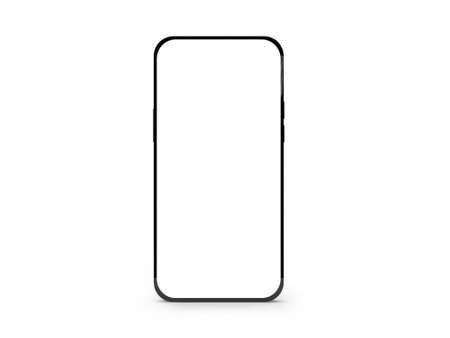 Modern Smartphone 3D Illustration Mockup Scene on Isolated Backgroundの写真素材