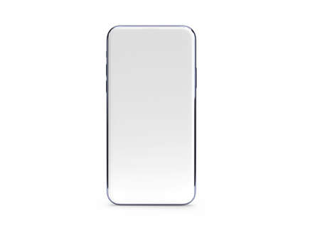 Smartphone Screen 3D Illustration Mockup Screen on Isolated Backgroundの写真素材