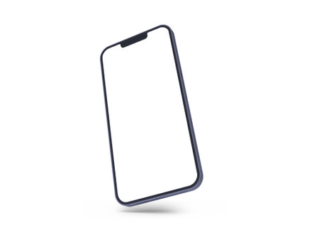 Modern Smartphone 3D Illustration Mockup Scene on Isolated Backgroundの写真素材