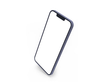 Modern Smartphone 3D Illustration Mockup Scene on Isolated Backgroundの写真素材