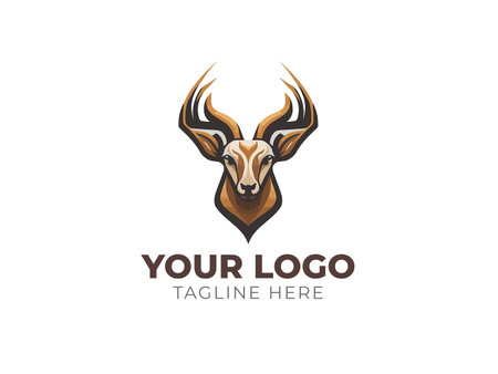 Deer Head Logo Vector for Elegant Brandingのイラスト素材
