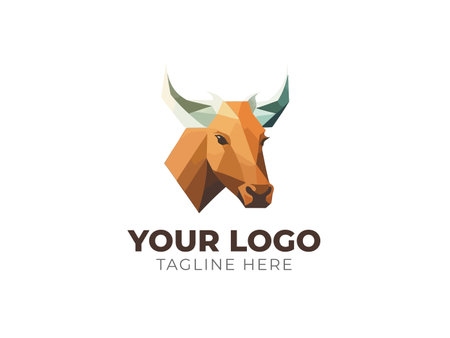 Bull Head Logo Vector for Strong Brandingのイラスト素材