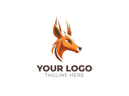 Deer Head Logo Vector for Elegant Brandingのイラスト素材