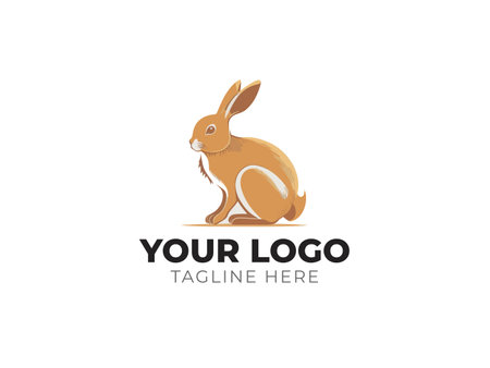 Adorable Rabbit Logo Vector Illustrationのイラスト素材