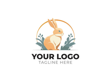 Adorable Rabbit Logo Vector Illustrationのイラスト素材