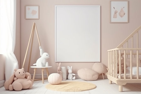 Aesthetic Baby Room Interior Design Created with Generative AIの素材