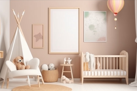 Aesthetic Baby Room Interior Design Created with Generative AIの素材
