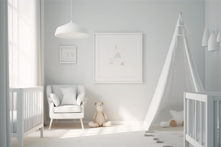 Aesthetic Baby Room Interior Design Created with Generative AIの素材