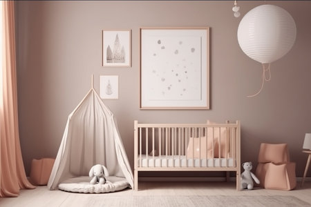 Aesthetic Baby Room Interior Design Created with Generative AIの素材