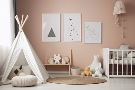 Aesthetic Baby Room Interior Design Created with Generative AIの素材