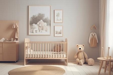 Aesthetic Baby Room Interior Design Created with Generative AIの素材