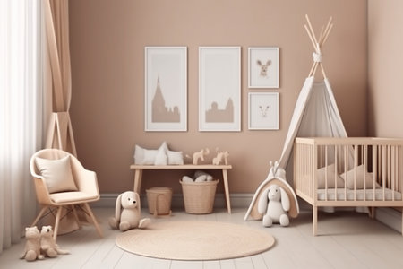 Aesthetic Baby Room Interior Design Created with Generative AIの素材