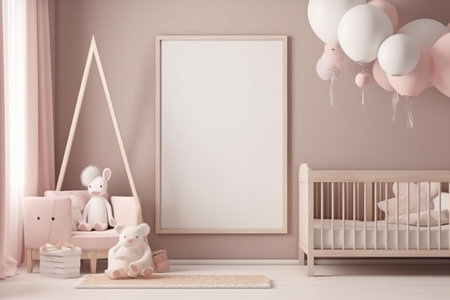 Aesthetic Baby Room Interior Design Created with Generative AIの素材