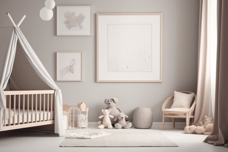 Aesthetic Baby Room Interior Design Created with Generative AIの素材