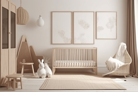 Aesthetic Baby Room Interior Design Created with Generative AIの素材