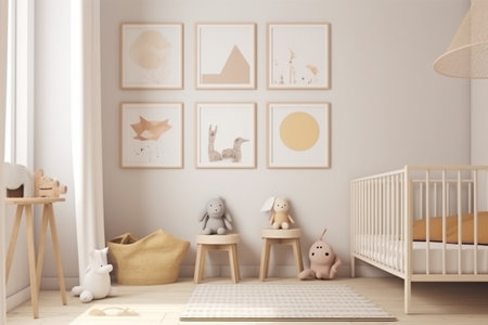 Aesthetic Baby Room Interior Design Created with Generative AIの素材