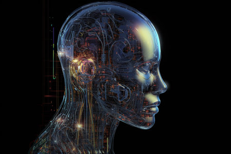 Advanced Artificial Intelligence Robot Illustration Created with Generative AIの素材
