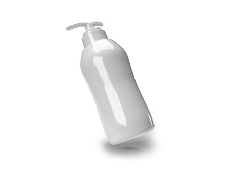 Pump Bottle 3D Illustration Mockup Scene on Isolated white backgroundの写真素材
