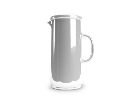 Kettle 3D Illustration Mockup Scene on Isolated White Backgroundの写真素材