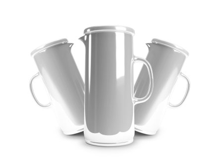 Kettle 3D Illustration Mockup Scene on Isolated White Backgroundの写真素材