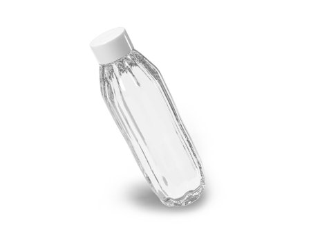 Water Bottle 3D Illustration Mockup Scene on Isolated White Backgroundの写真素材