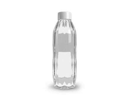 Water Bottle 3D Illustration Mockup Scene on Isolated White Backgroundの写真素材