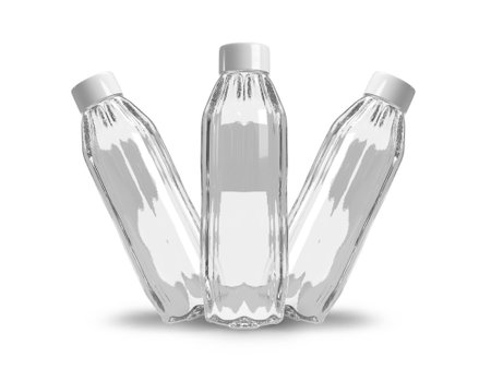 Water Bottle 3D Illustration Mockup Scene on Isolated White Backgroundの写真素材