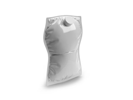 Spout Pouch 3D Illustration Mockup Scene on Isolated Backgroundの写真素材