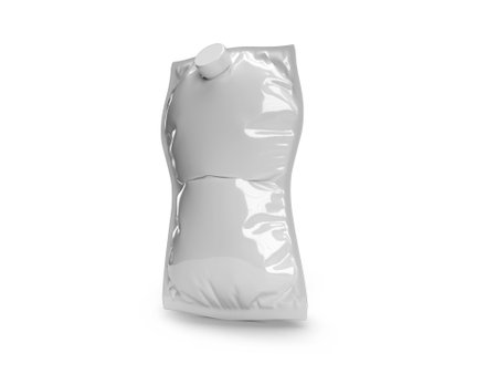Spout Pouch 3D Illustration Mockup Scene on Isolated Backgroundの写真素材