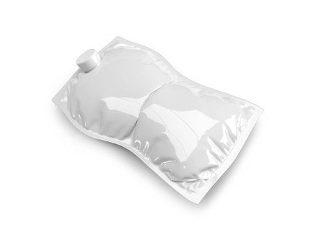 Spout Pouch 3D Illustration Mockup Scene on Isolated Backgroundの写真素材