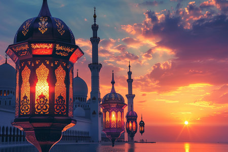 Islamic Ramadan Background created with Generative AIの素材