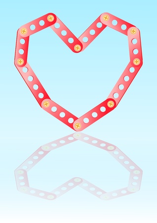 metal constructing toy systems heartのイラスト素材