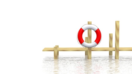 Safe-bouy and pierの写真素材