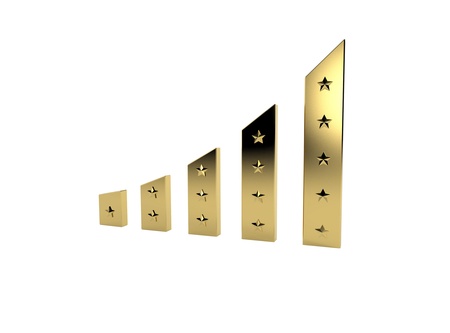 Business Growth, rating - Golden Bars with starsの写真素材