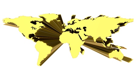 abstract form of the world map on a white backgroundの写真素材