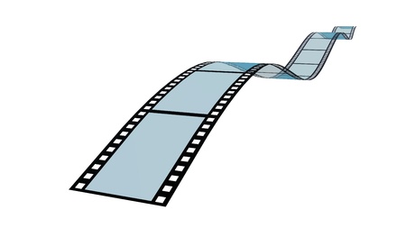 Blank film strip, white backgroundの写真素材