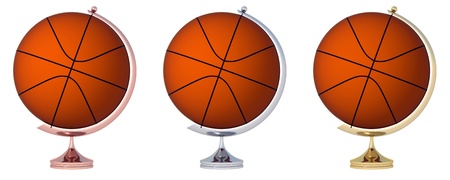 Abstract basketball Globe. Three prize-winning places.の写真素材