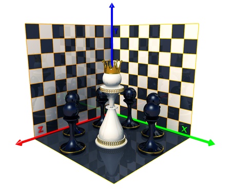 Axes of the coordinates, chess queenの写真素材