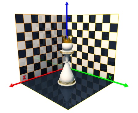 Axes of the coordinates, chess queenの写真素材